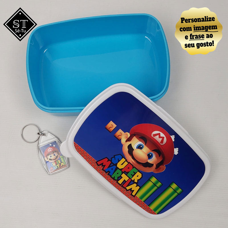 Fiambreira + Garrafa Super Mário C/ Nome 1